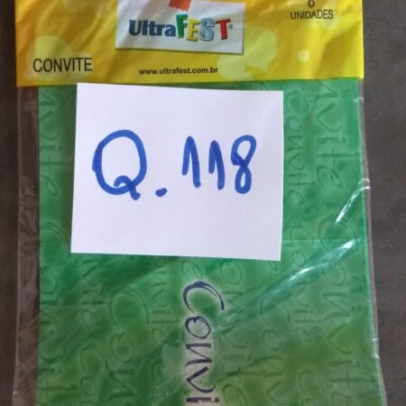 Q-118: convite para festa - Pacote com 8 unidades