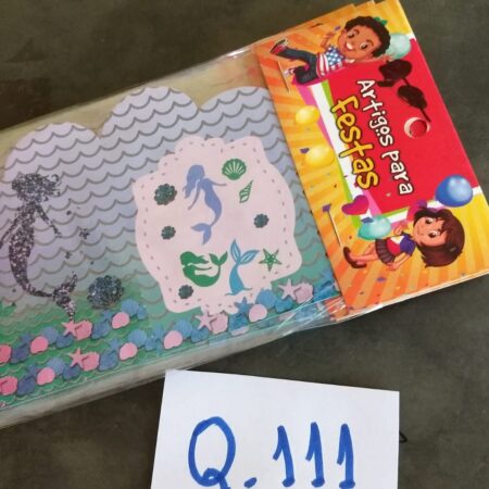 Q-111: convite para festa - Sereia - Pacote com 8 unidades -