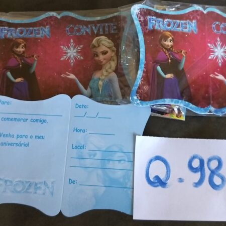 Q-98: convite para festa: Frozen - Pacote com 8 unidades