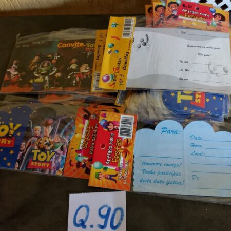 Q-90: convite para festa: Toy Story - Pacote com 8 unidades
