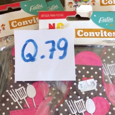 Q-79: convite para chá de panela - Pacote com 8 unidades