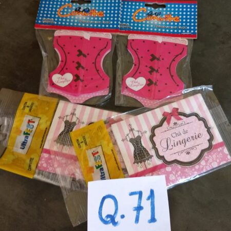 Q-71: convite para chá de lingerie - Pacote com 8 unidades