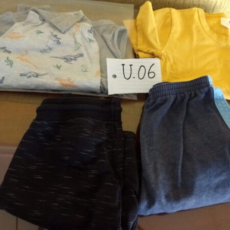 U-06: MASCULINO: pijama; calça comprida de moleton; short de malha; camisa de malha (manga curta)